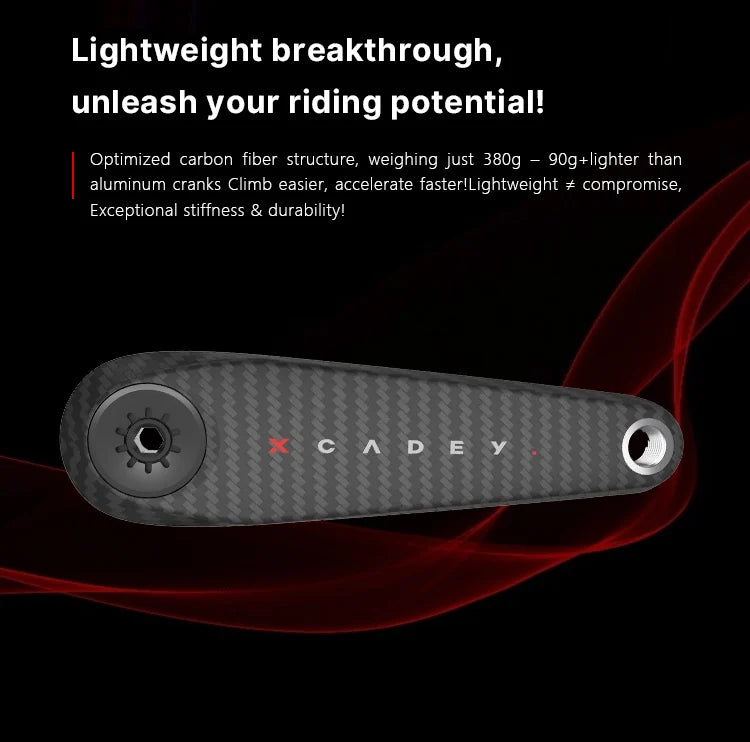XCADEY Ventus Carbon Cranks w/ Power Meter